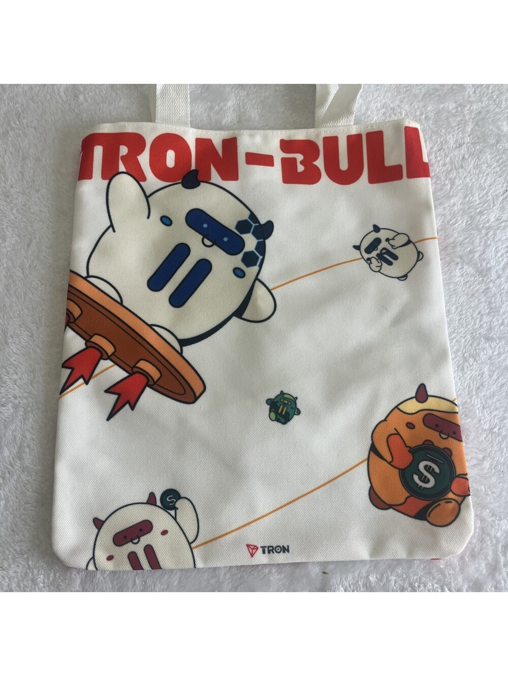 RARE CRYPTO MERCH! TRON Bull Network Canvas Tote Bag